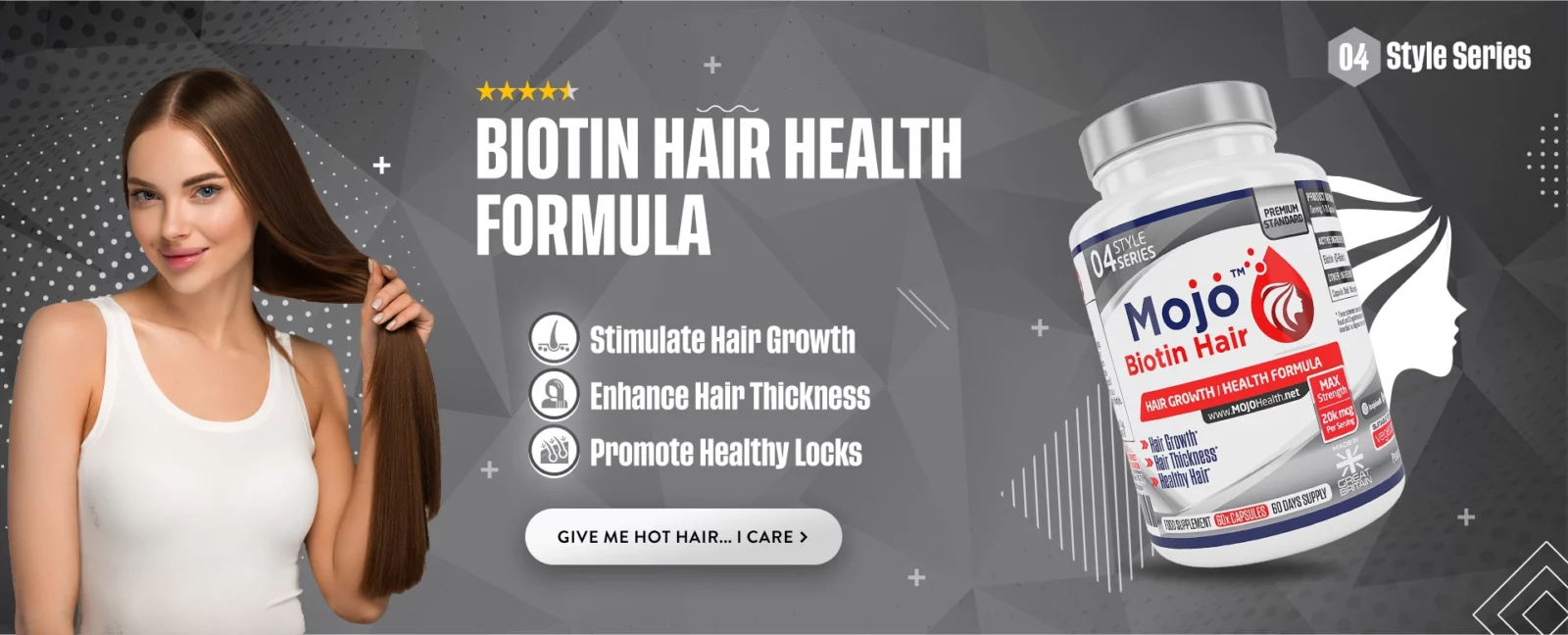 MOJO Biotin Hair Growth Hair Loss B7 Men Womens Beauty Skin Nails Supplements