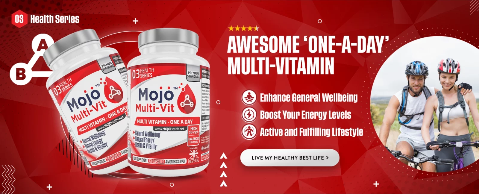 MOJO Multi Vitamins Vitamin One A Day Mineral Methylated Complex Best UK Supplements