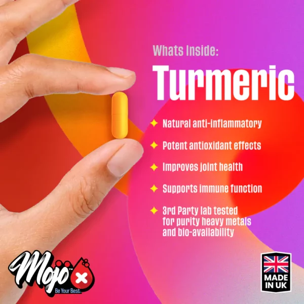 MOJO Turmeric Curcumin Tumeric Black Pepper High Strength Anti Inflammatory Best UK Supplements