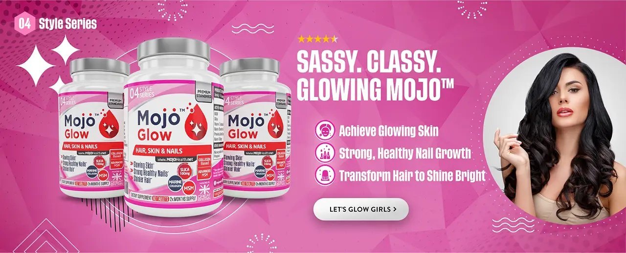 MOJO Glow Biotin Silica Collagen Booster Selenium Beauty Womens Female Hair Skin Nails Supplements