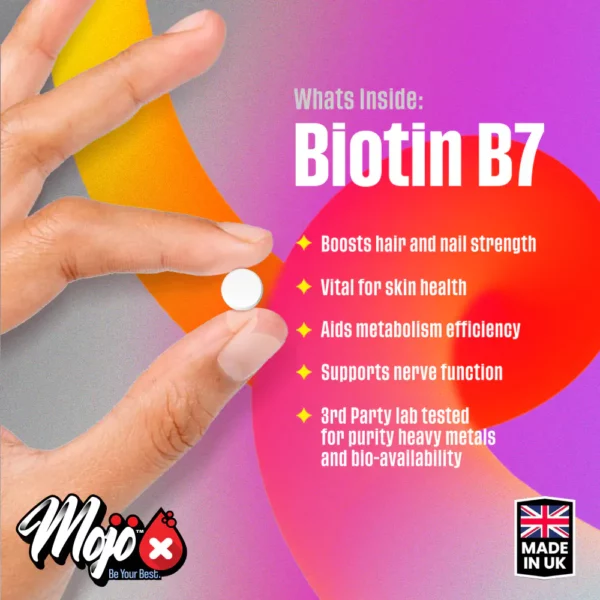 Mojo Biotin Hair Growth Hair Loss B7 Men Womens Beauty Skin Nails Supplement 5