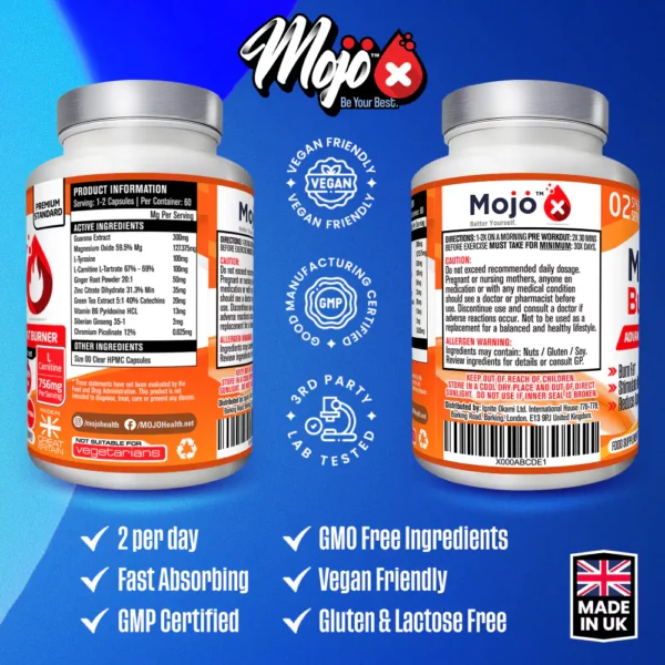 Mojo Burn L Carnitine T5 Thermogenic Keto Fat Burner Burners Pills Weight Loss Management Appetite Suppressant Best Uk Supplement