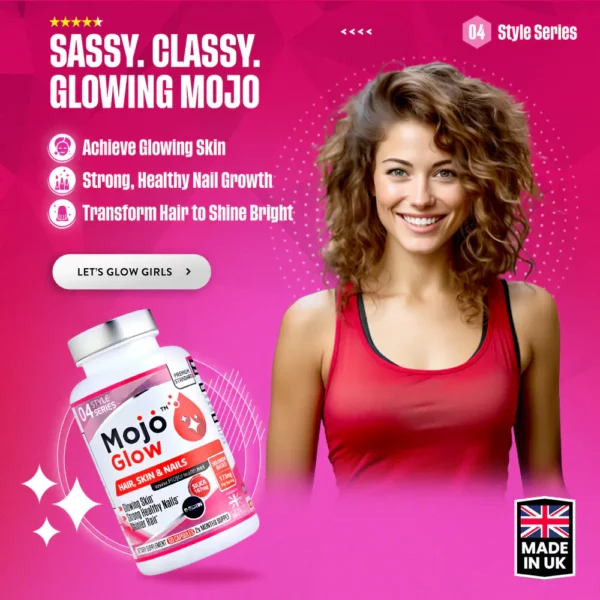 Mojo Glow Collagen Peptide Booster Silica Pure D Biotin Biotin B7 Selenium 5