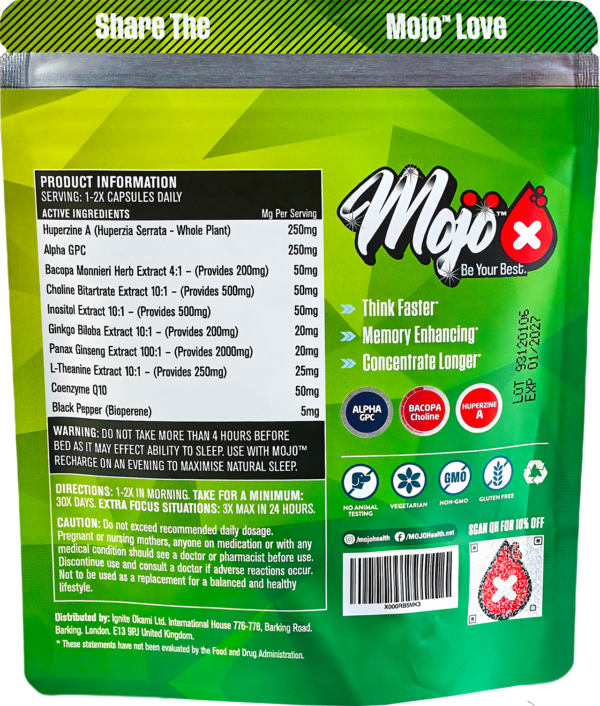 Mojo Kickstart Nootropic Alpha Gpc Huperzine A