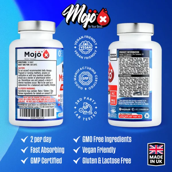 Mojo Man Vit Best For Men Ultra Mens Optimen Male Multi Vitamin Vitamins Minerals Uk Supplements 3