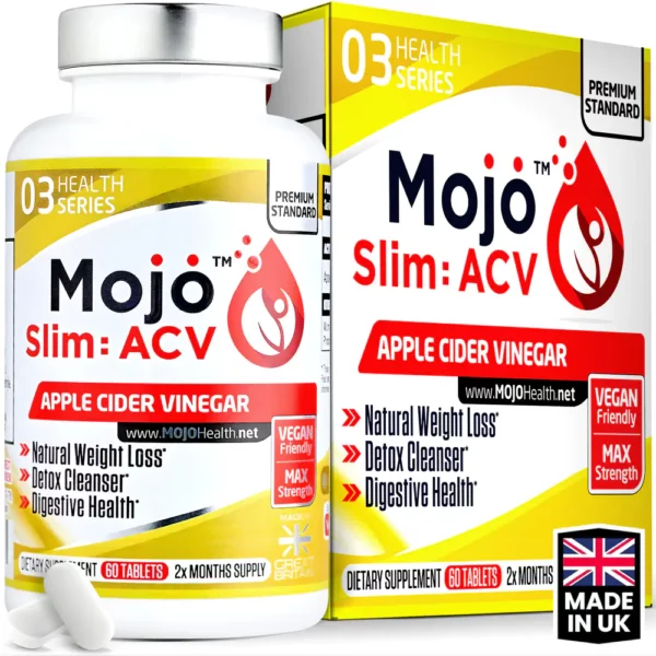 Mojo Slim Acv Apple Cider Vinegar With Mother Digestive Enzyme Gut Health Tablets Pills Supplements 6