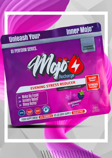 MOJO Recharge L Tryptophan L Theanine Melatonin Natural Sleep Aid Mood Gummies Valerian Hops Chamomile UK Supplements