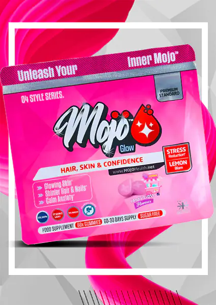 MOJO Glow Gummies Womens Beauty Best UK Collagen L Theanine St Johns Wort Silica Selenium Biotin Supplements