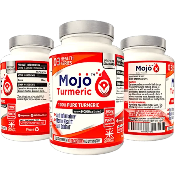 MOJO Turmeric High Strength Supplement - Anti-Inflammatory Brain Health Supplement