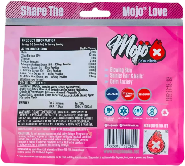 Mojo Glow College Peptides Hair Skin Nails St Johns Wort