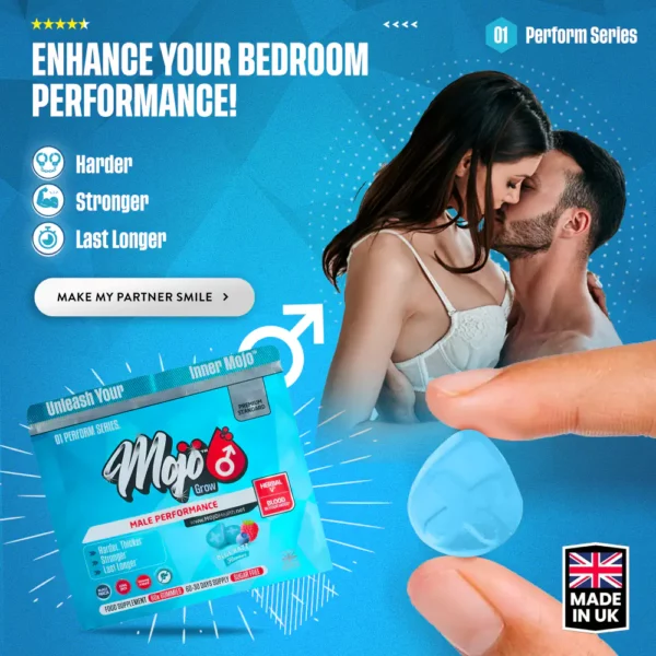 Mojo Grow Mens Male Libido Maca Root Black Best Sexual Drive Health Erectile Dysfunction Gummies 5
