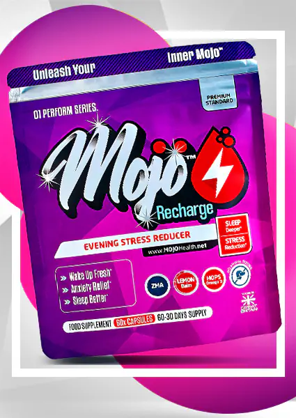 Mojo Recharge L Tryptophan L Theanine Melatonin Valerian Hops Chamomile Natural Sleep Aid Mood Uk Supplements